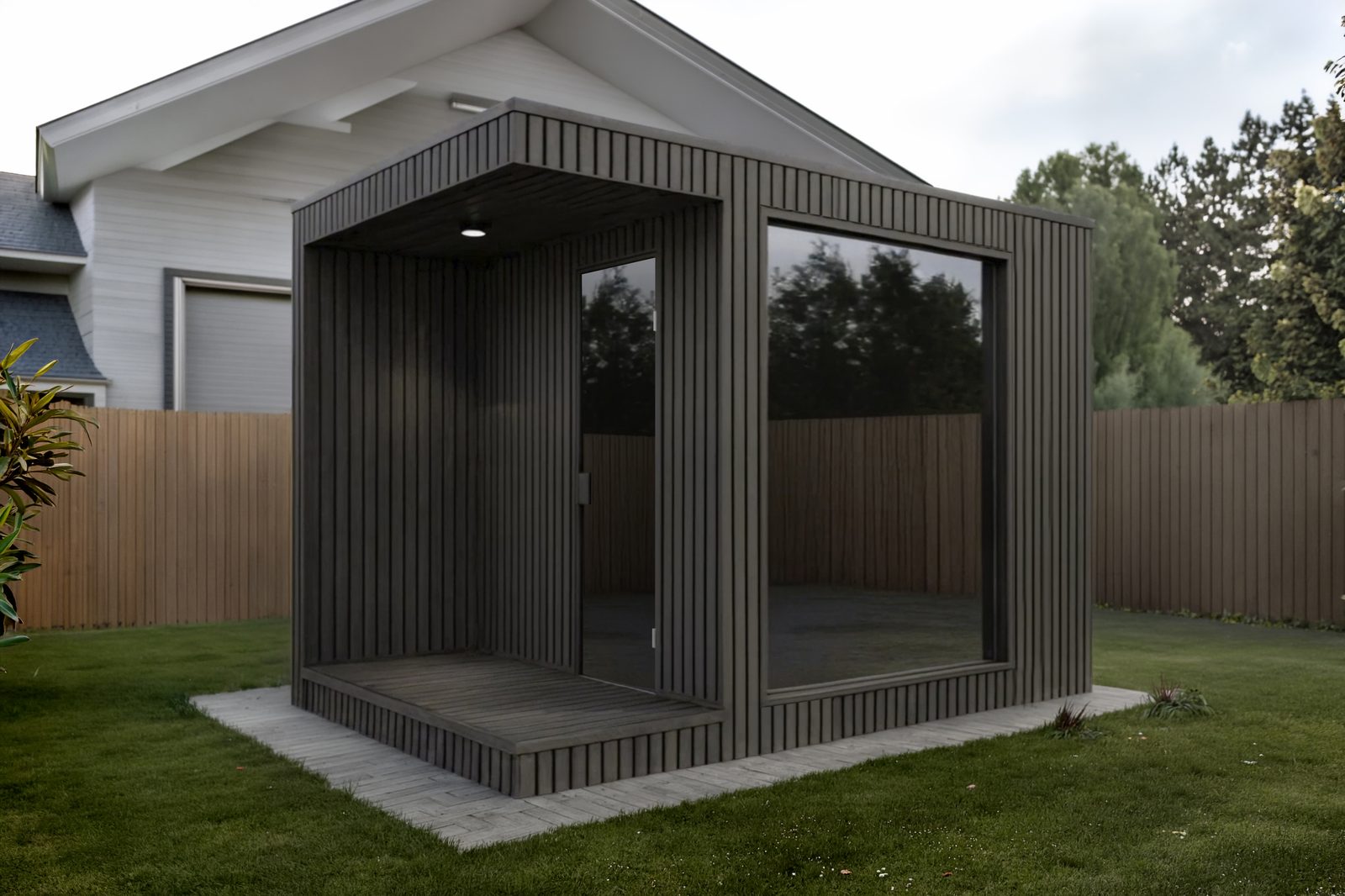 ARIES CUBE TERRASSE 335 Gartensauna mit Terrasse, 7,37 Quadratmeter